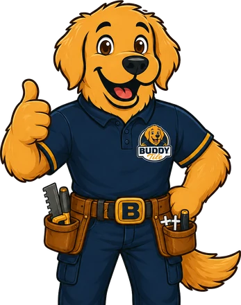 Buddy, the Buddy Tile mascot, giving a thumbs up